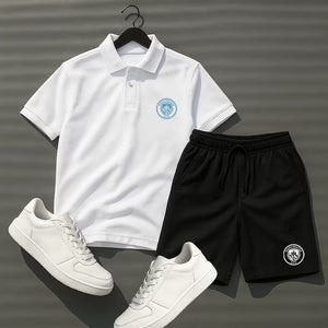 Комплект Поло Teниска и Къси Панталонки Manchester City #1051