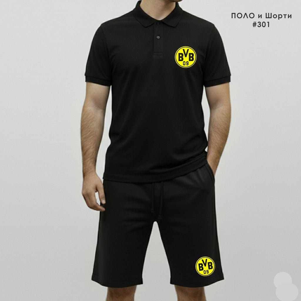 Комплект Поло Teниска и Къси Панталонки BVB #301