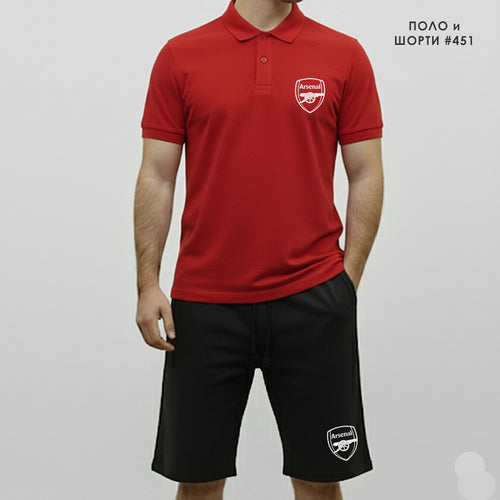 Комплект Поло Teниска и Къси Панталонки Arsenal #451