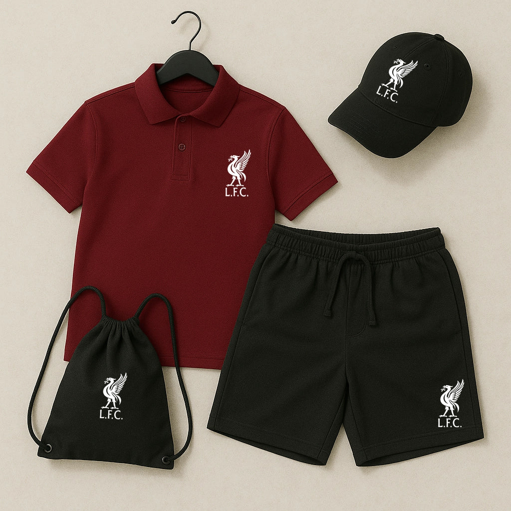 Комплект Поло Teниска, Къси Панталонки и Шапка Liverpool #401