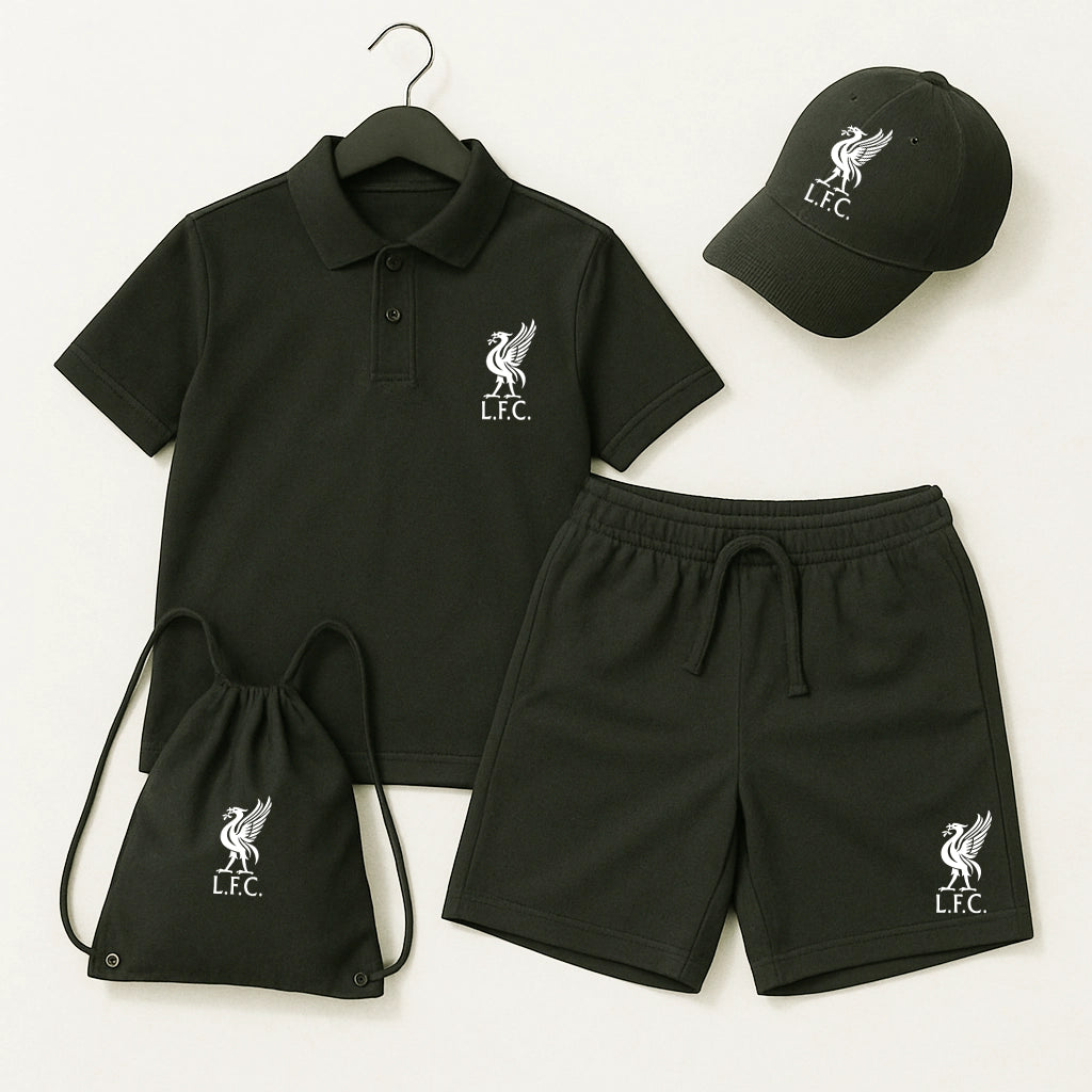 Комплект Поло Teниска, Къси Панталонки и Шапка Liverpool #401