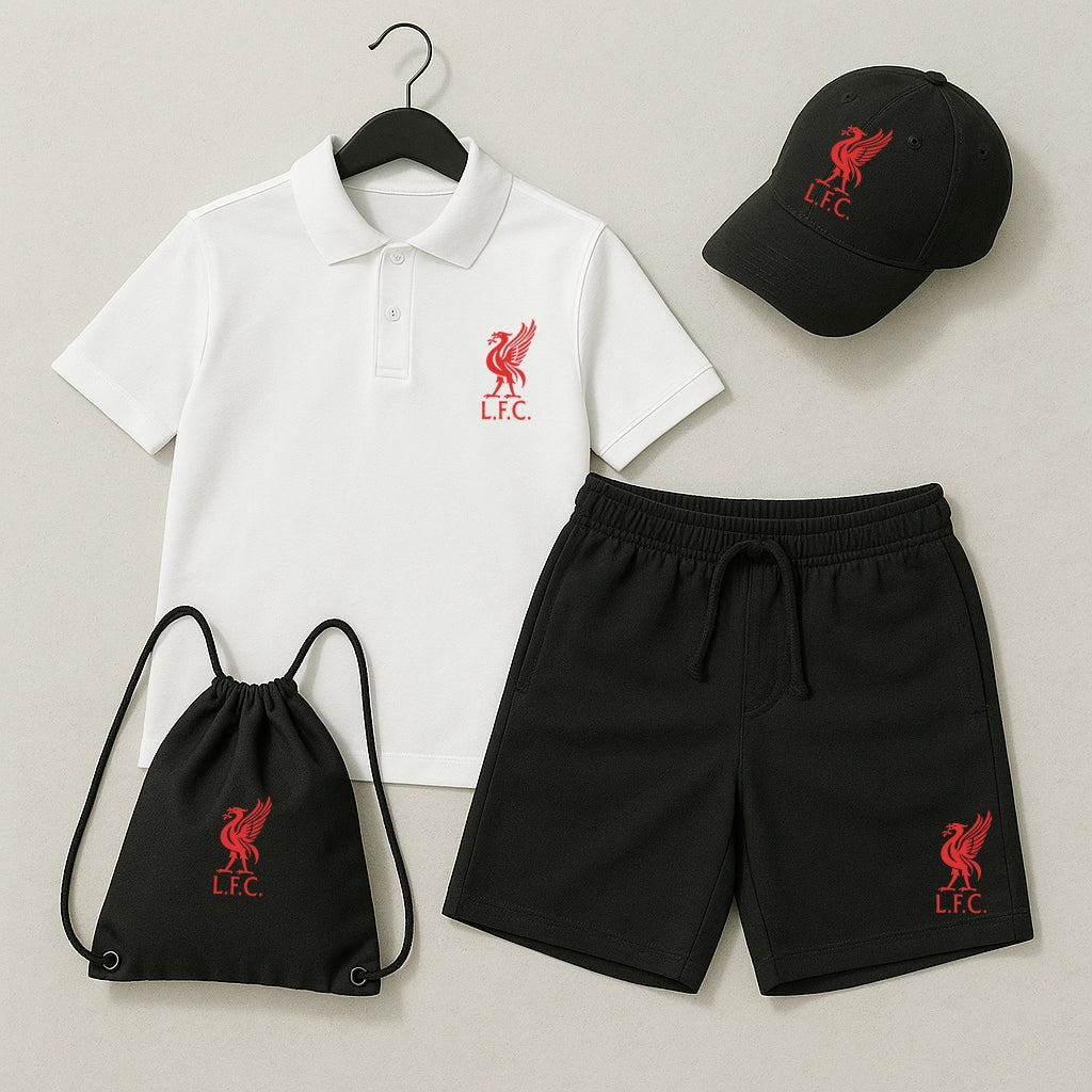 Комплект Поло Teниска, Къси Панталонки и Шапка Liverpool #401