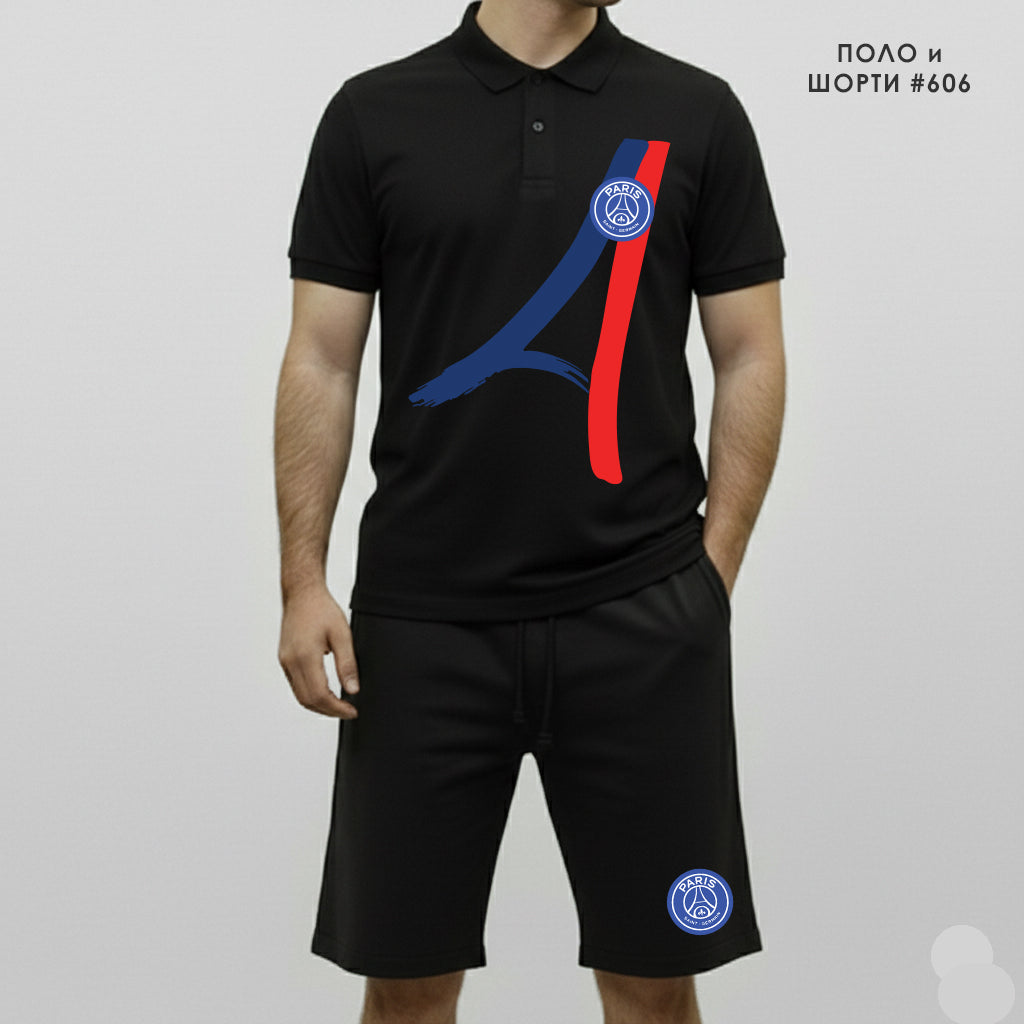 Комплект Поло Teниска и Къси Панталонки PSG #606