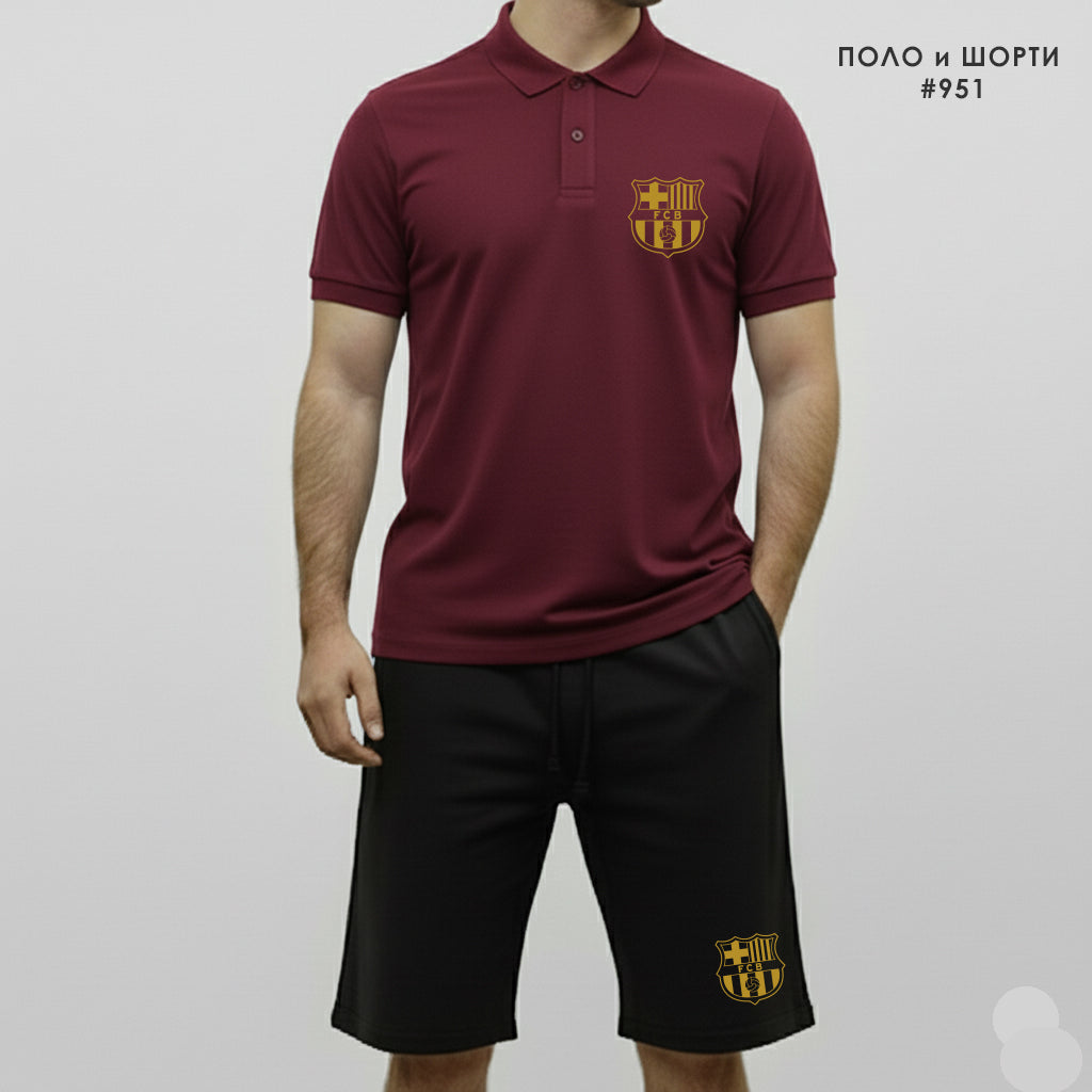 Комплект Поло Teниска и Къси Панталонки Barcelona #951
